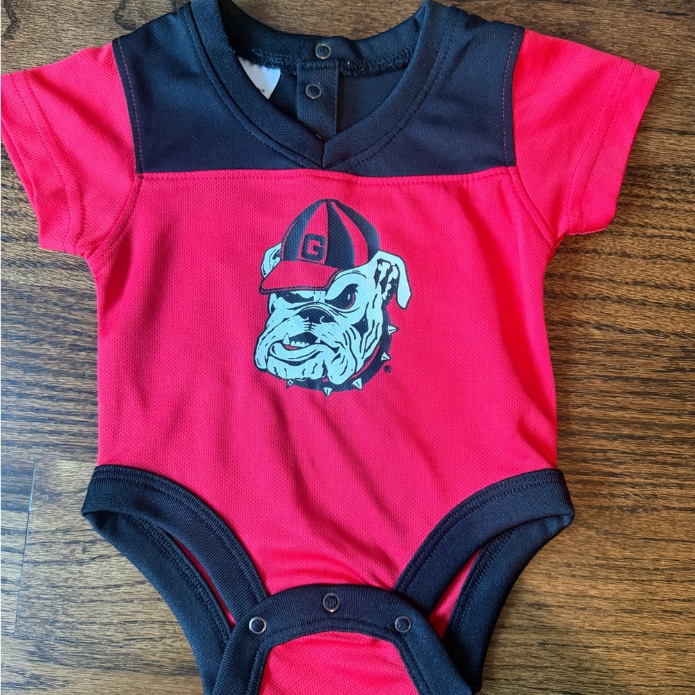 Red and Black Baby Jersey Onesie